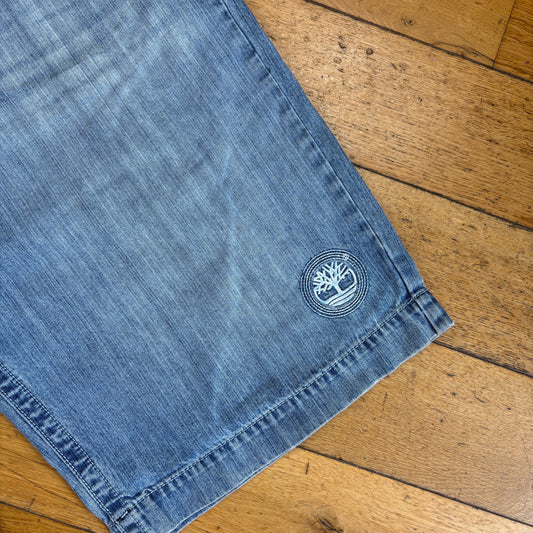 Vintage Timberland Embroidered Hip Hop Blue Baggy Shorts Jorts - 40