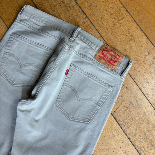Vintage Levis 513 Straight White Light Grey Denim Jeans - 32