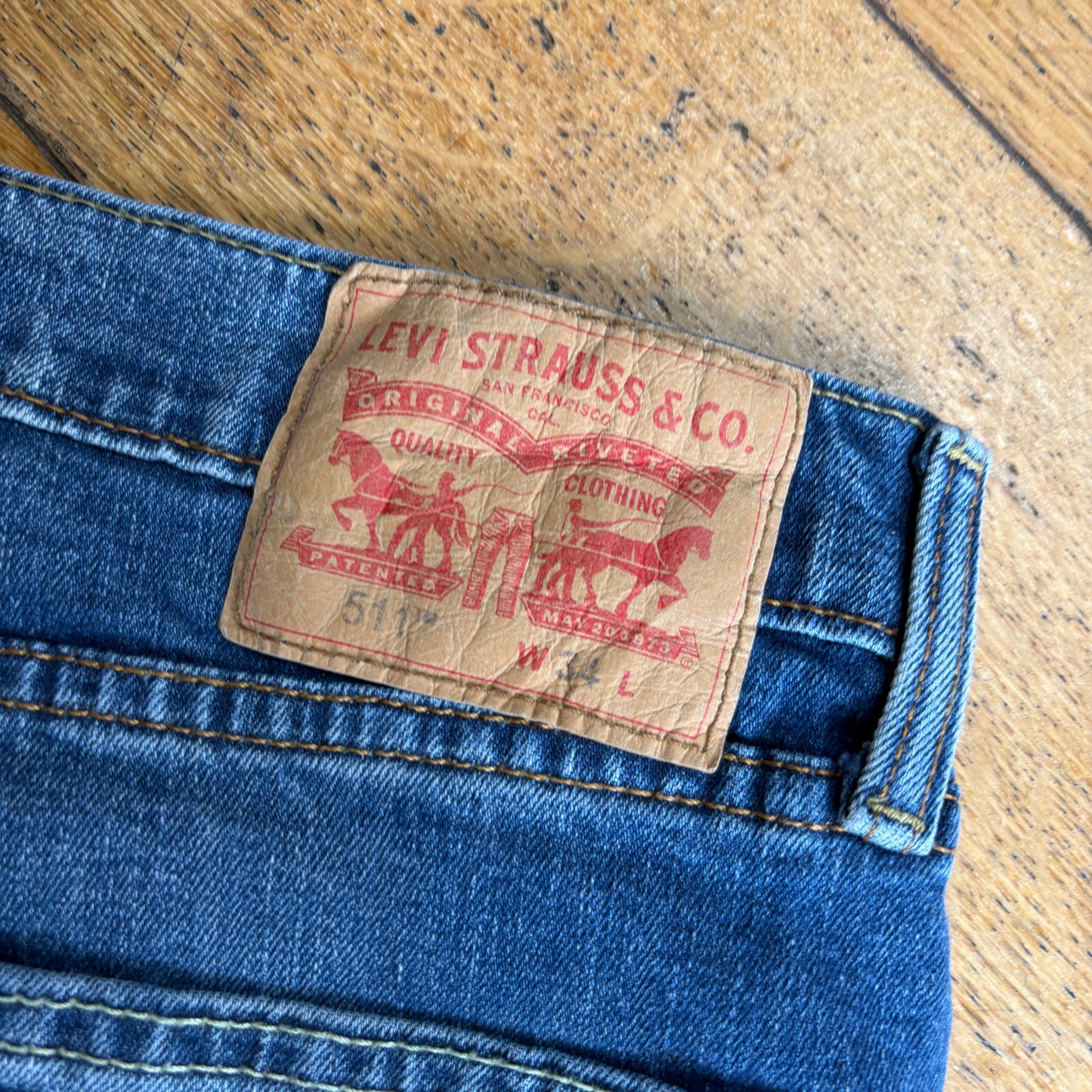 Vintage Levis 511 Slim Blue Denim Shorts - 34