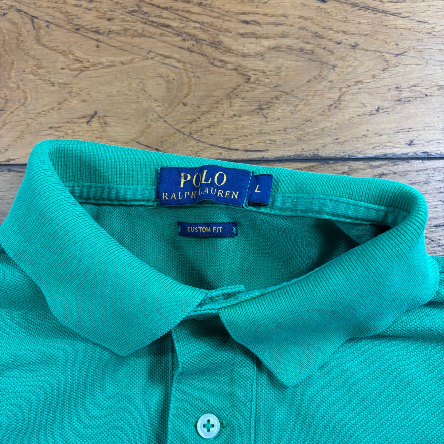 Vintage Ralph Lauren Big Pony Embroidered Green Polo T-Shirt - L