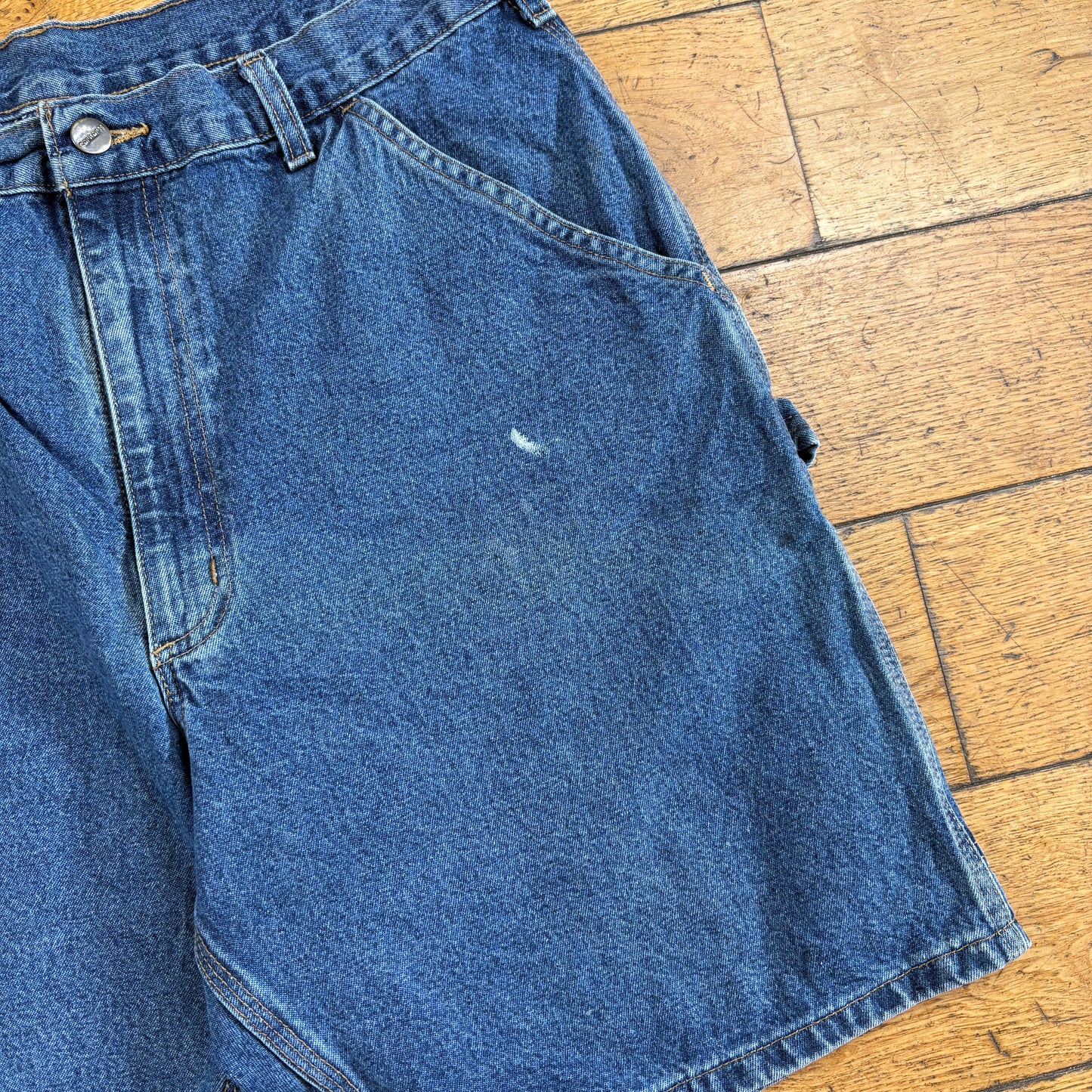 Vintage Carhartt Workwear Blue Baggy Carpenter Shorts - 34