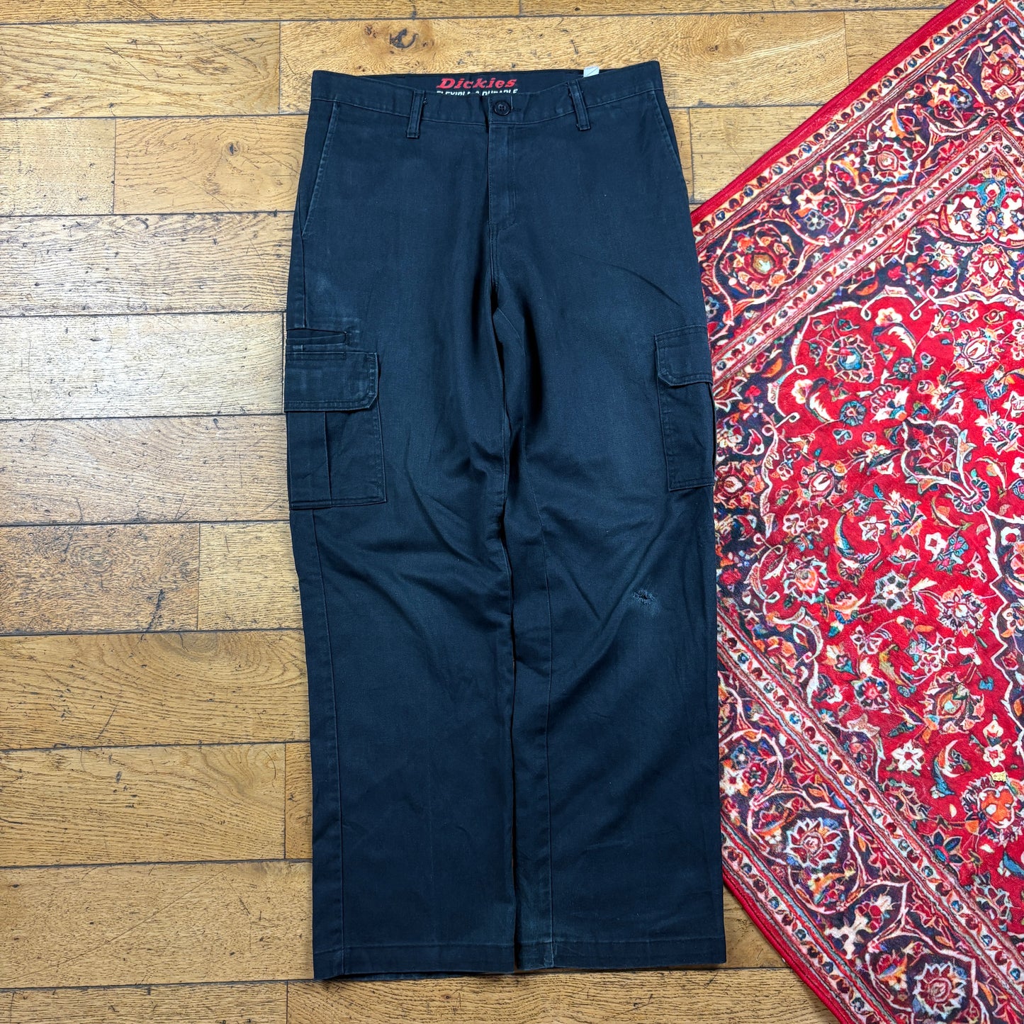 Vintage Dickies Cargo 874 Skate Black Trousers - 34
