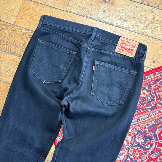 Vintage Levis 501 Straight Black Denim Jeans - 36R
