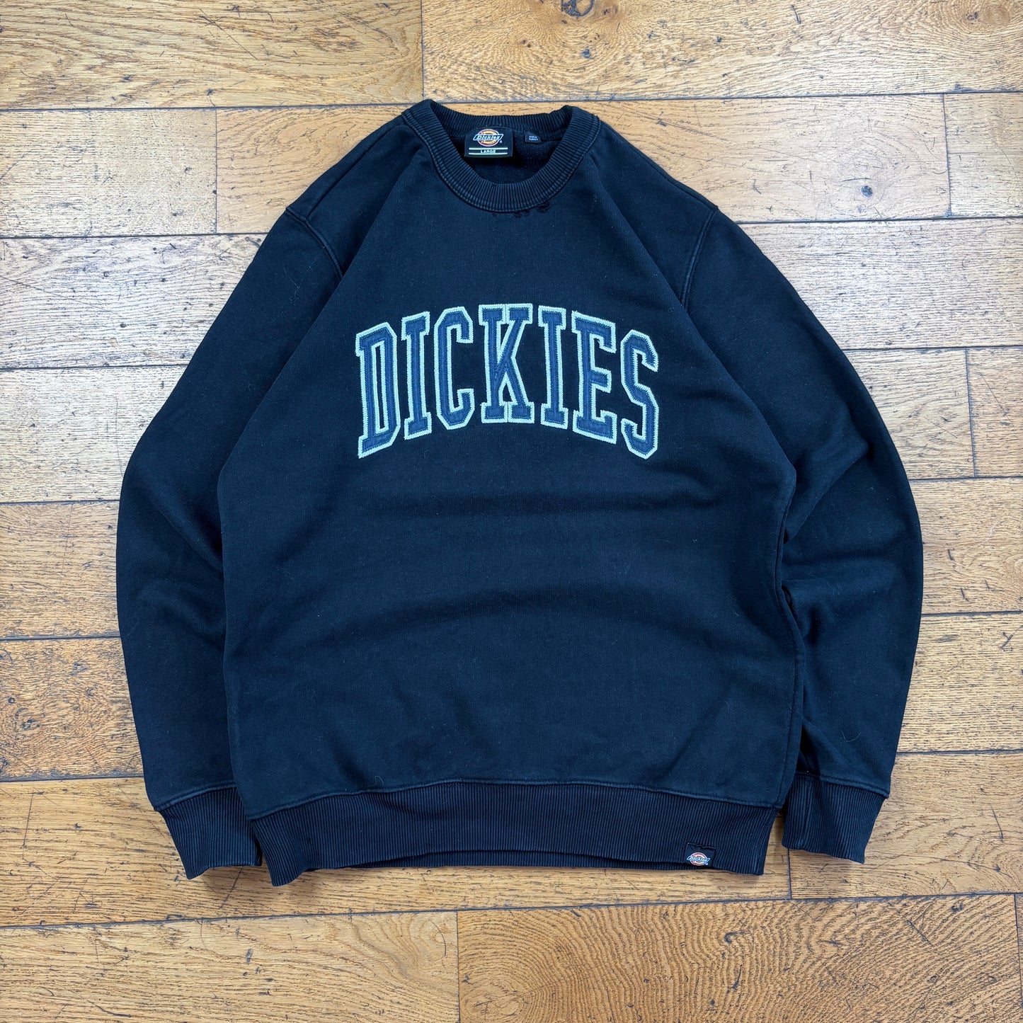 Vintage Dickies Black Spellout Embroidered Sweatshirt - M