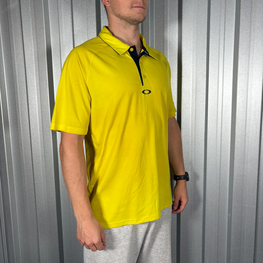 Oakley Yellow Golf Polo T Shirt - L