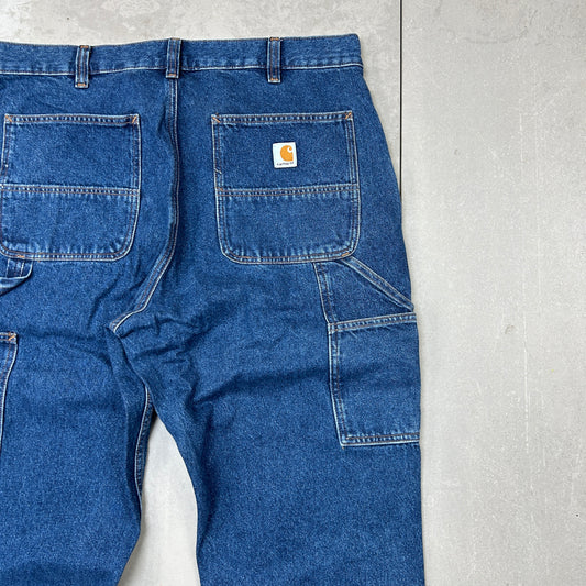 New Carhartt Double Knee Carpenter Baggy Blue Jeans - 36