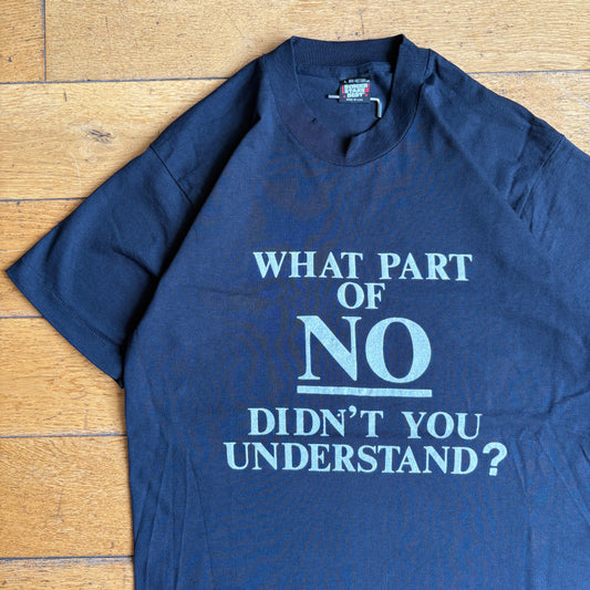 Vintage 90s Funny Slogan Single Stitch Black Graphic T-Shirt - S