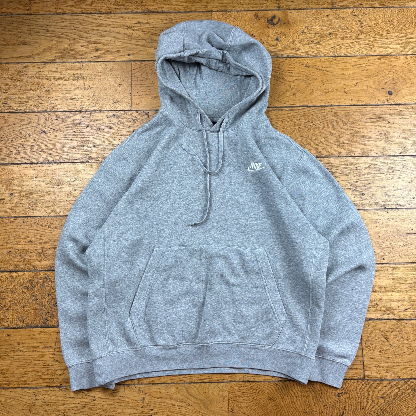 Vintage Nike Grey Embroidered Hoodie Sweatshirt - S