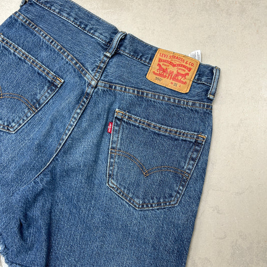 Vintage Levis 550 Baggy Denim Blue Shorts - 31