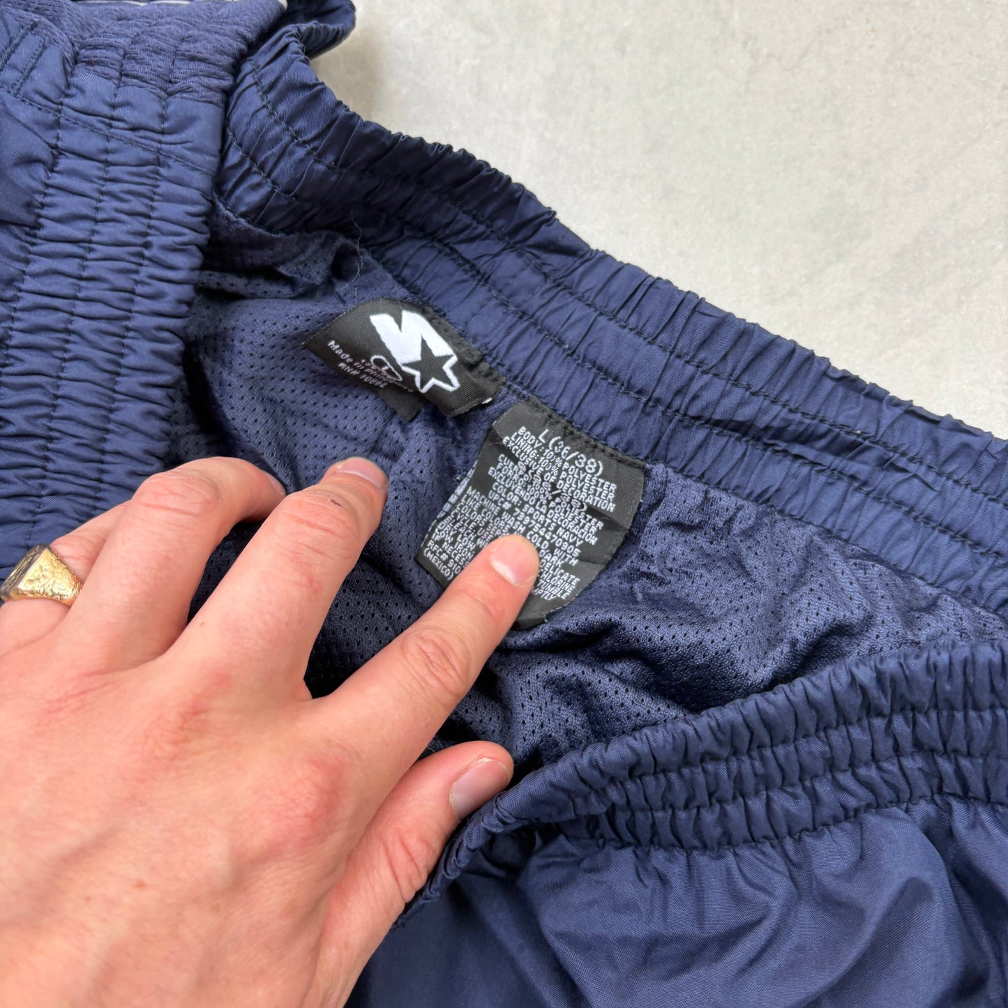 Vintage Starter Navy Baggy Tracksuit Sweatpants Track Pants Bottoms - M