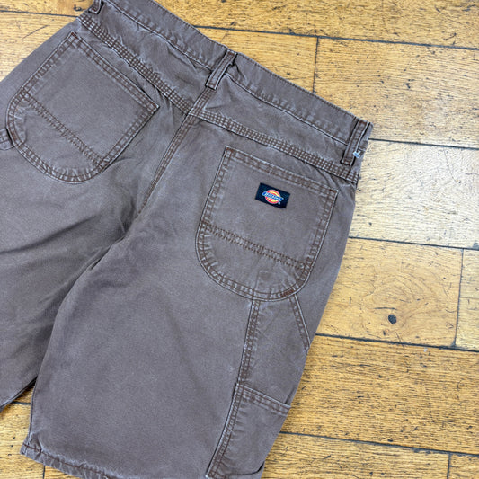 Vintage Dickies Workwear Carpenter Brown Baggy Shorts - 30