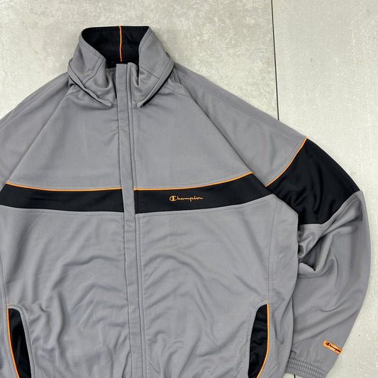 Vintage 00s Champion Grey Tracksuit Track Shell Windbreaker Jacket - XL