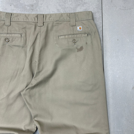Vintage Carhartt Cream Workwear Carpenter Baggy Trousers - 38