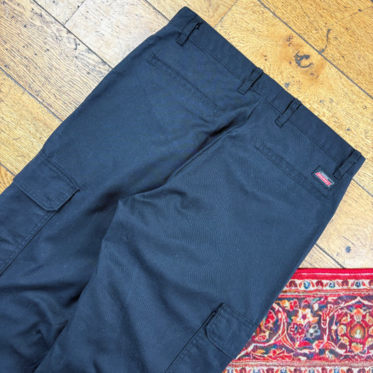Vintage Dickies 874 Black Cargo Baggy Skate Trousers - 32