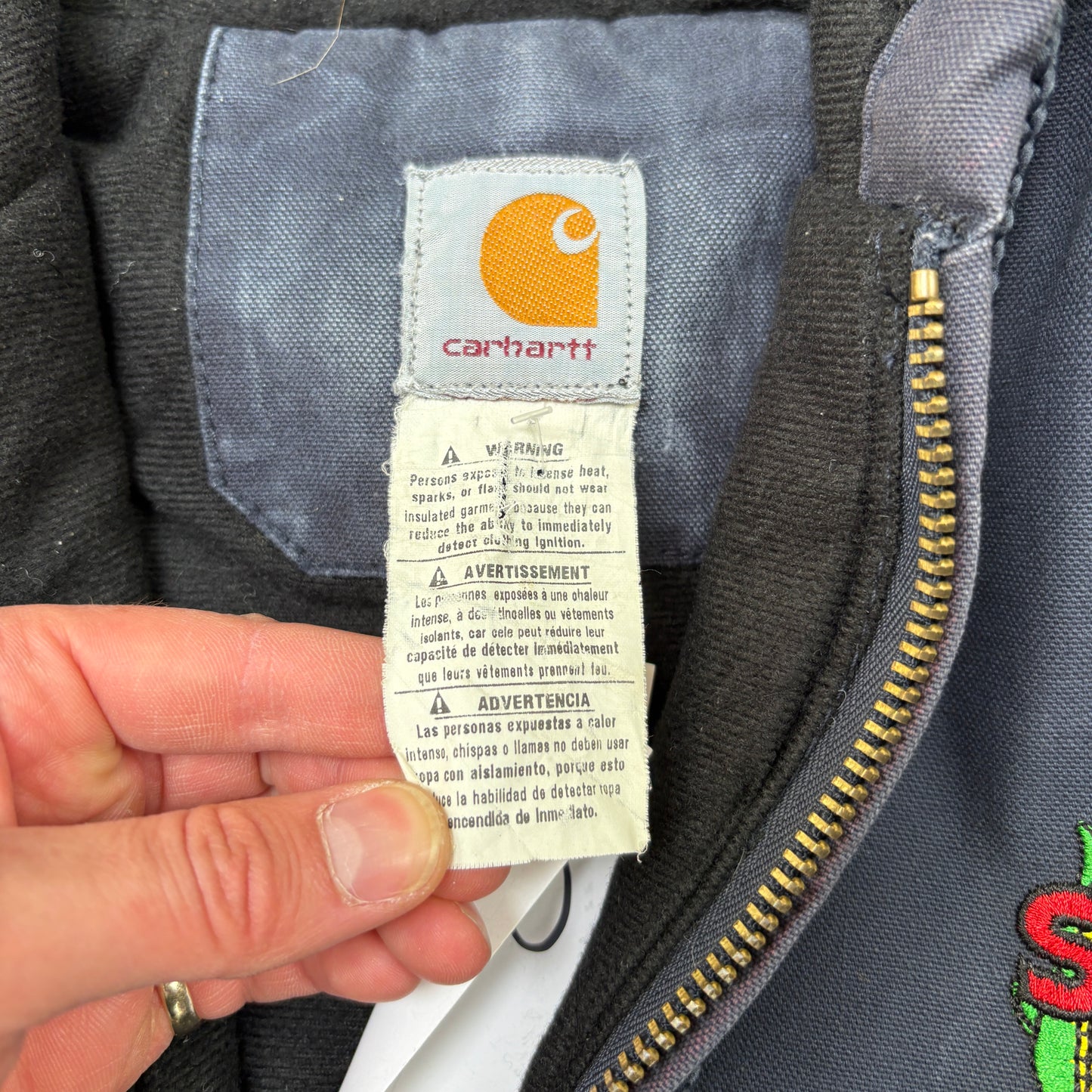Vintage Carhartt Navy Active Workwear Jacket - XL
