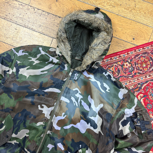 Vintage Green Camo MA-1 Bomber Jacket - XXL