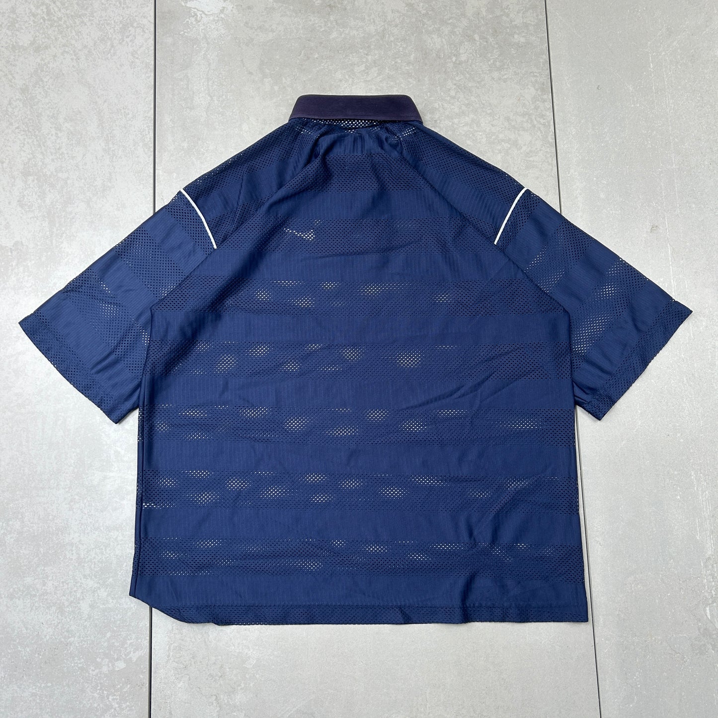 Vintage Nike Mesh Navy Polo Shirt - L