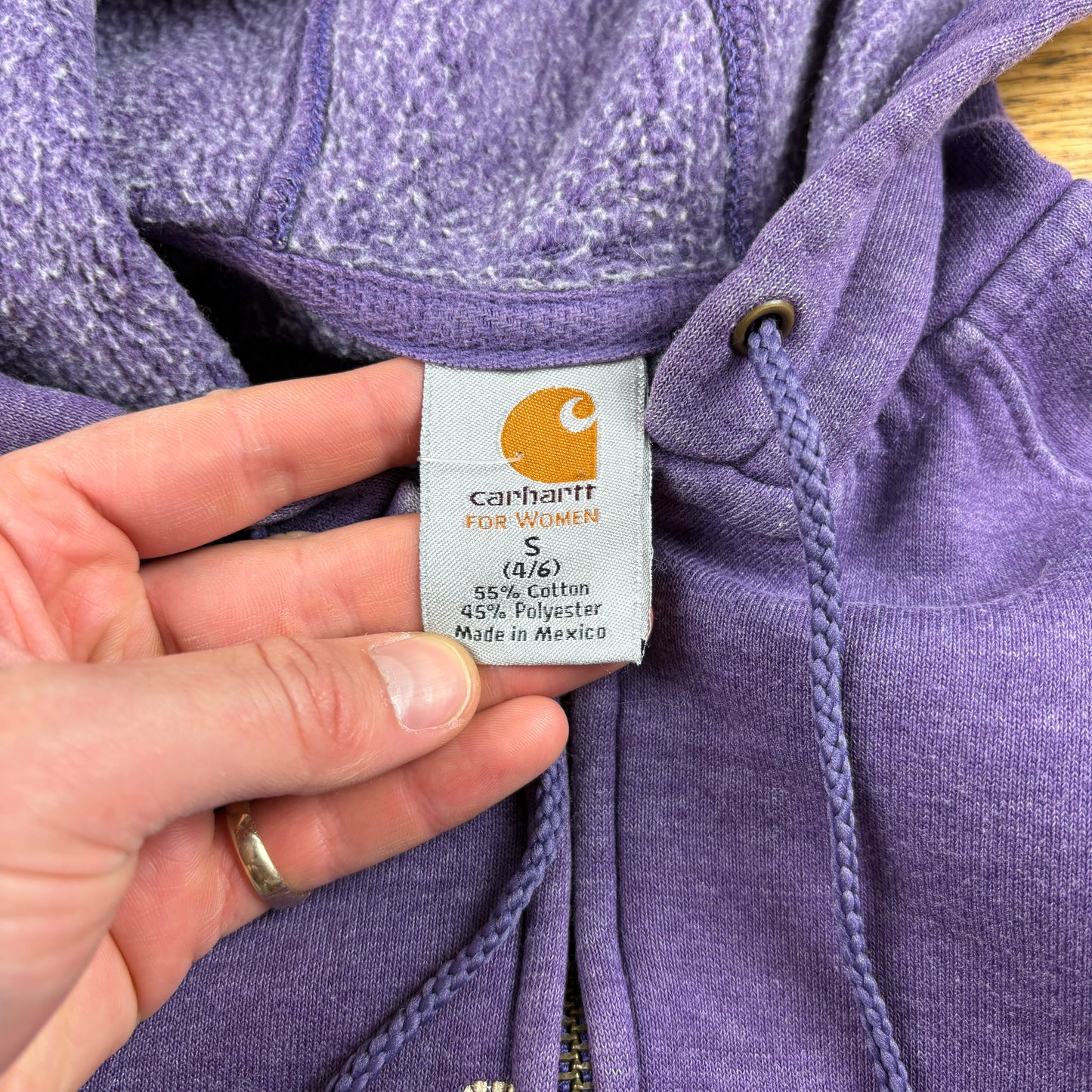 Vintage Carhartt Womens Purple Hoodie Sweatshirt - S