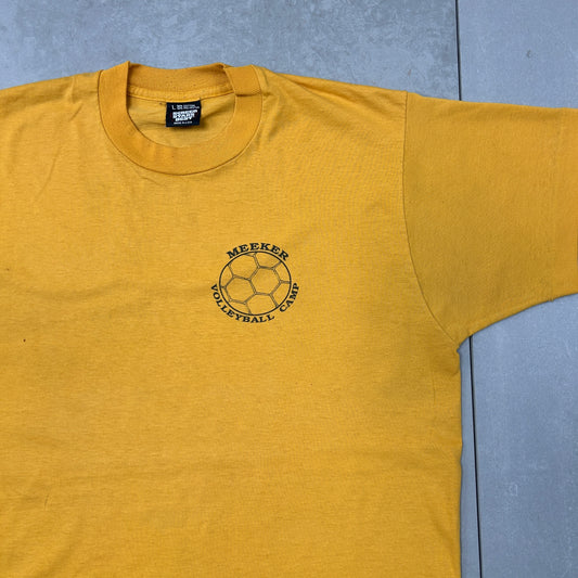 Vintage 90s Single Stitch Volleyball Graphic Yellow T-Shirt - M