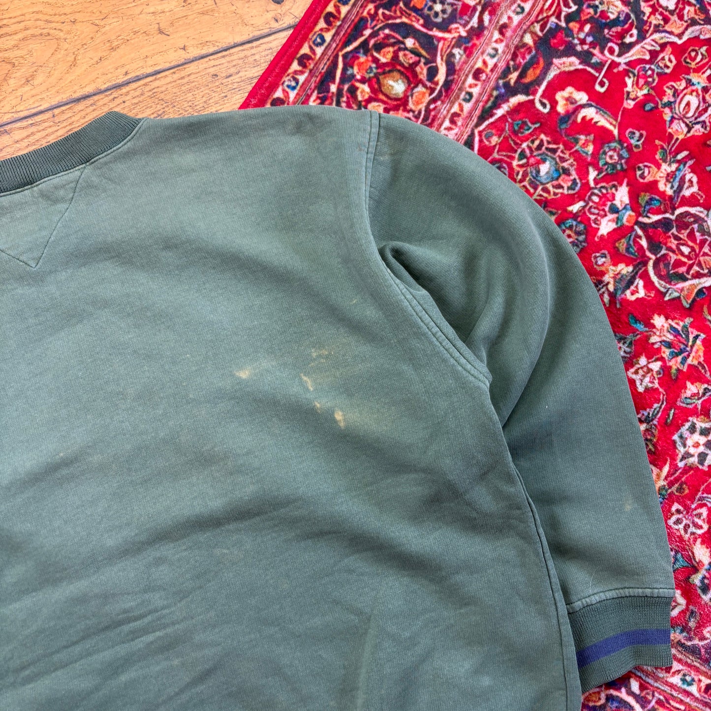 Vintage Tommy Hilfiger Green Boxy Embroidered Sweatshirt - XL