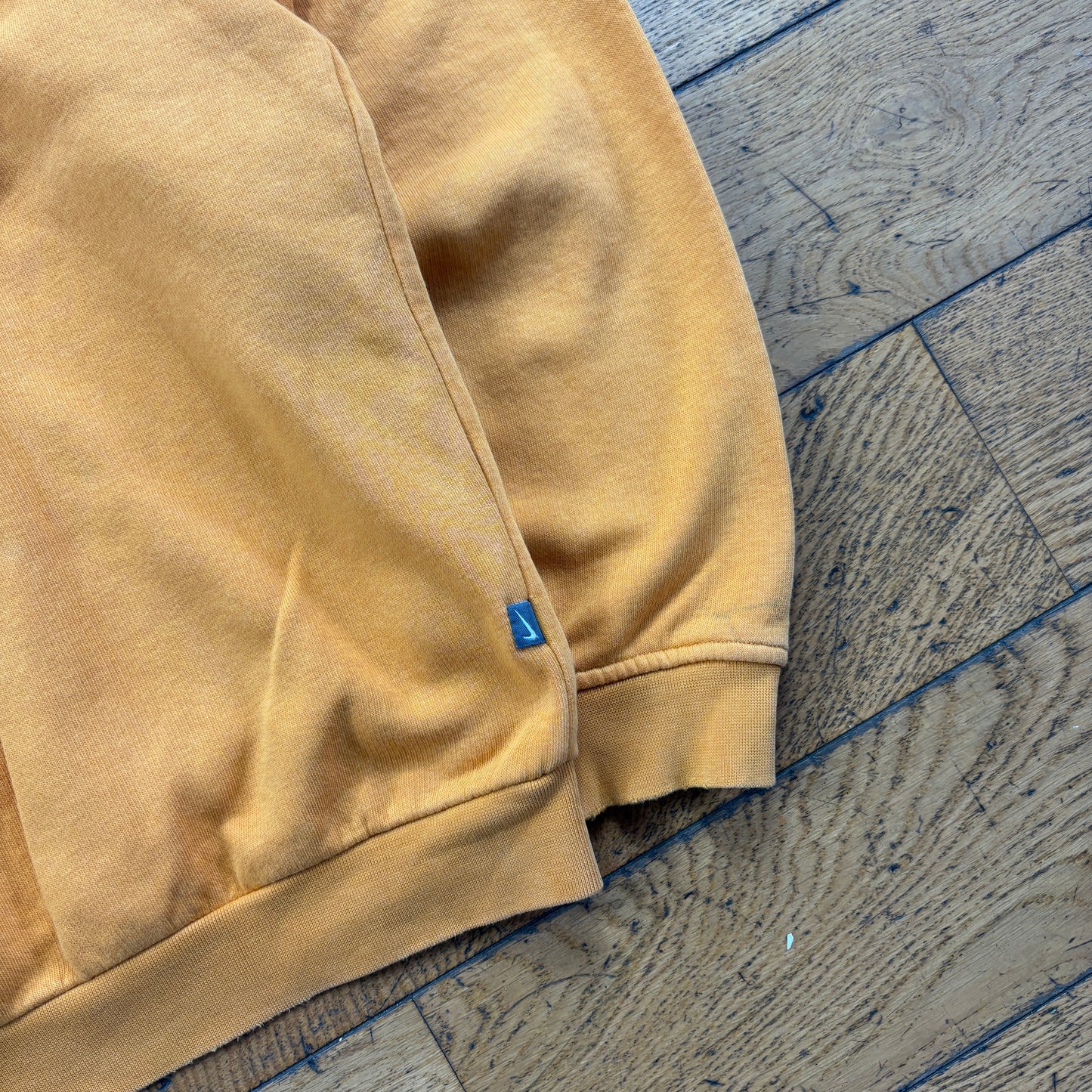 Vintage Nike Athletics Orange Yellow Embroidered Hoodie Sweatshirt - L