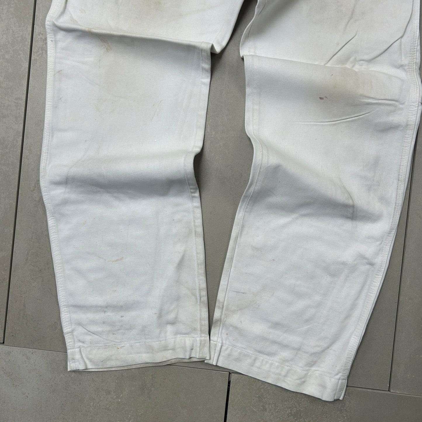 Vintage Dickies Workwear Carpenter Baggy White Trousers - 33