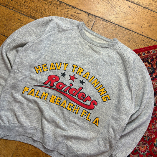 Vintage 80s Grey USA Embroidered Sweatshirt - M