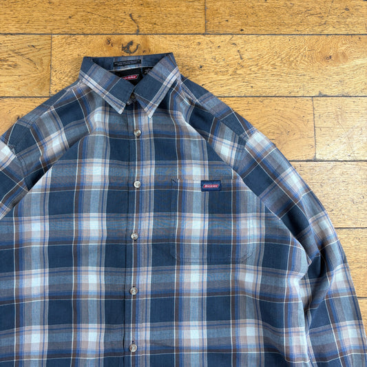 Vintage Dickies Blue Check Workwear Shirt - XL