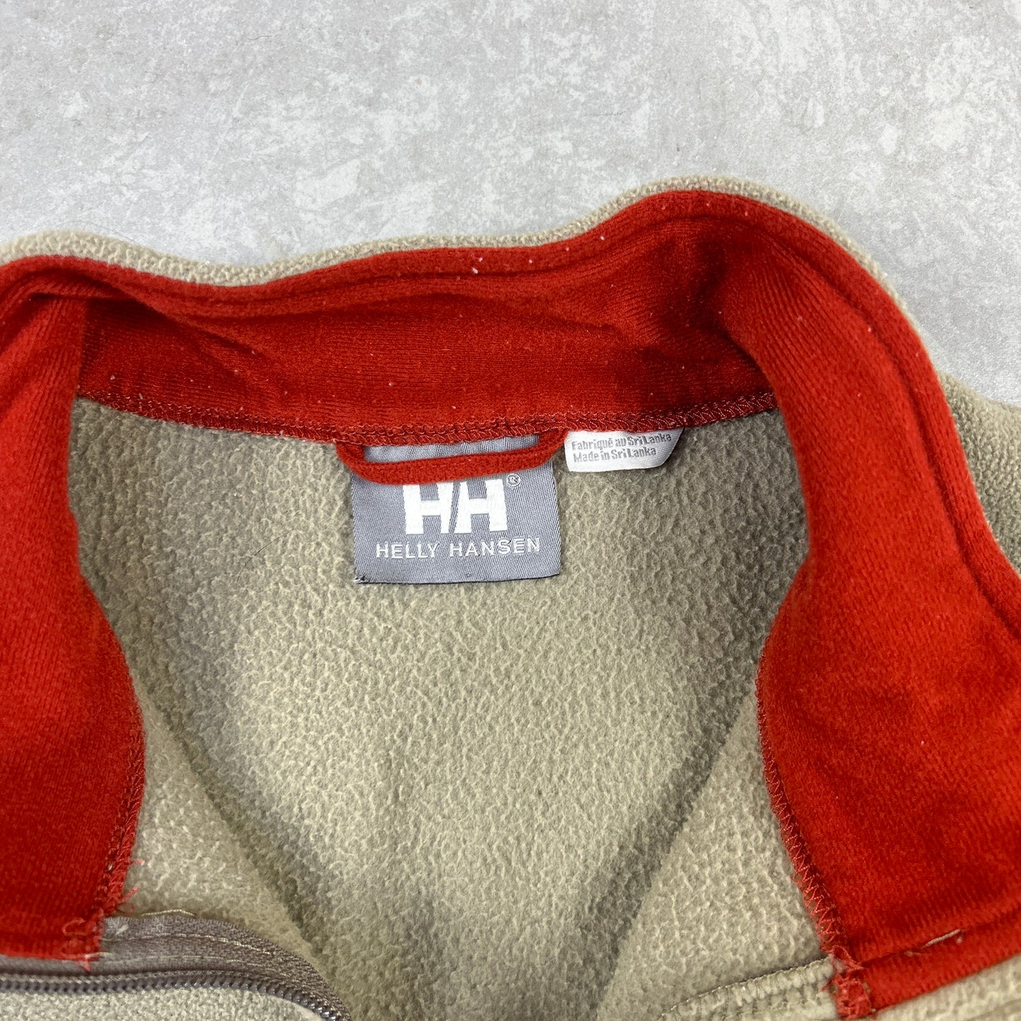 Vintage 90s Helly Hansen Khaki Embroidered Fleece Sweatshirt - XL