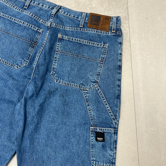 Vintage Mossimo Embroidered Hip Hop Baggy Blue Shorts Jorts - 36