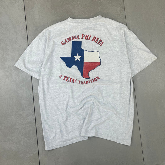 Vintage Single Stitch Texas USA Grey T-Shirt - XL