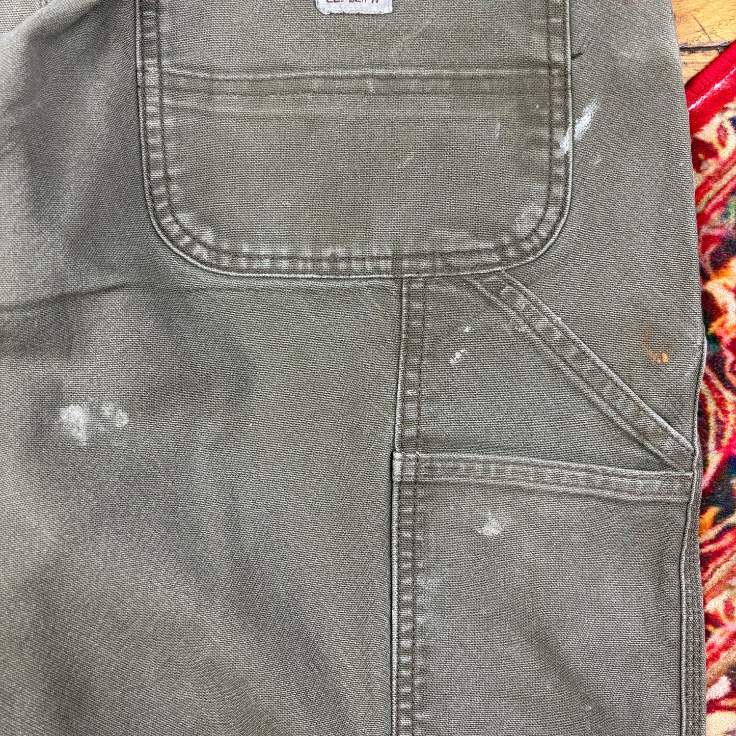 Vintage Carhartt Green Workwear Carpenter Baggy Trousers - 36