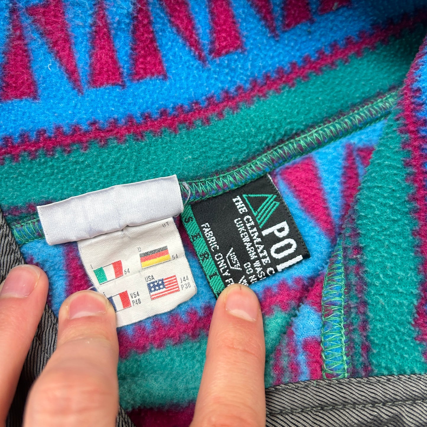 Vintage 90s Ellesse Embroidered Green Fleece Sweatshirt - XL