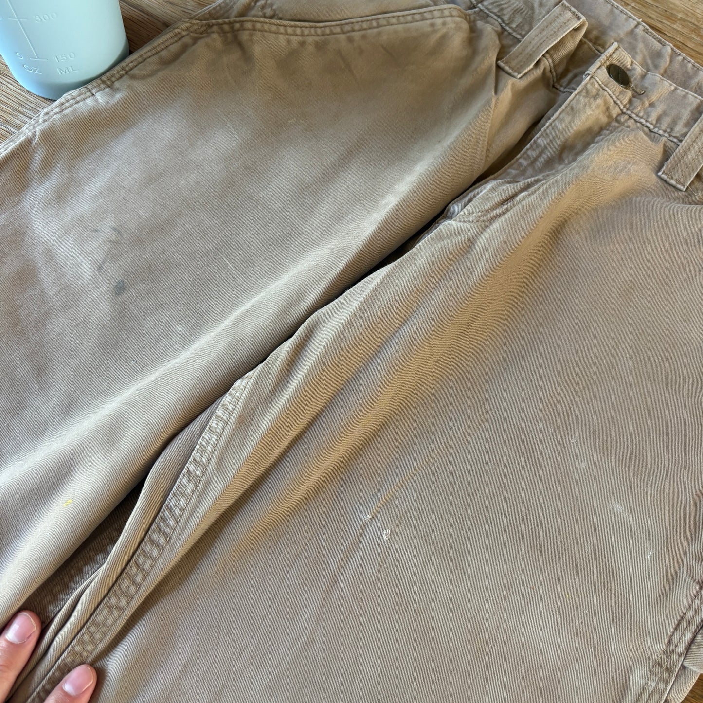 Vintage Carhartt Brown Cream Workwear Carpenter Baggy Trousers - 32S