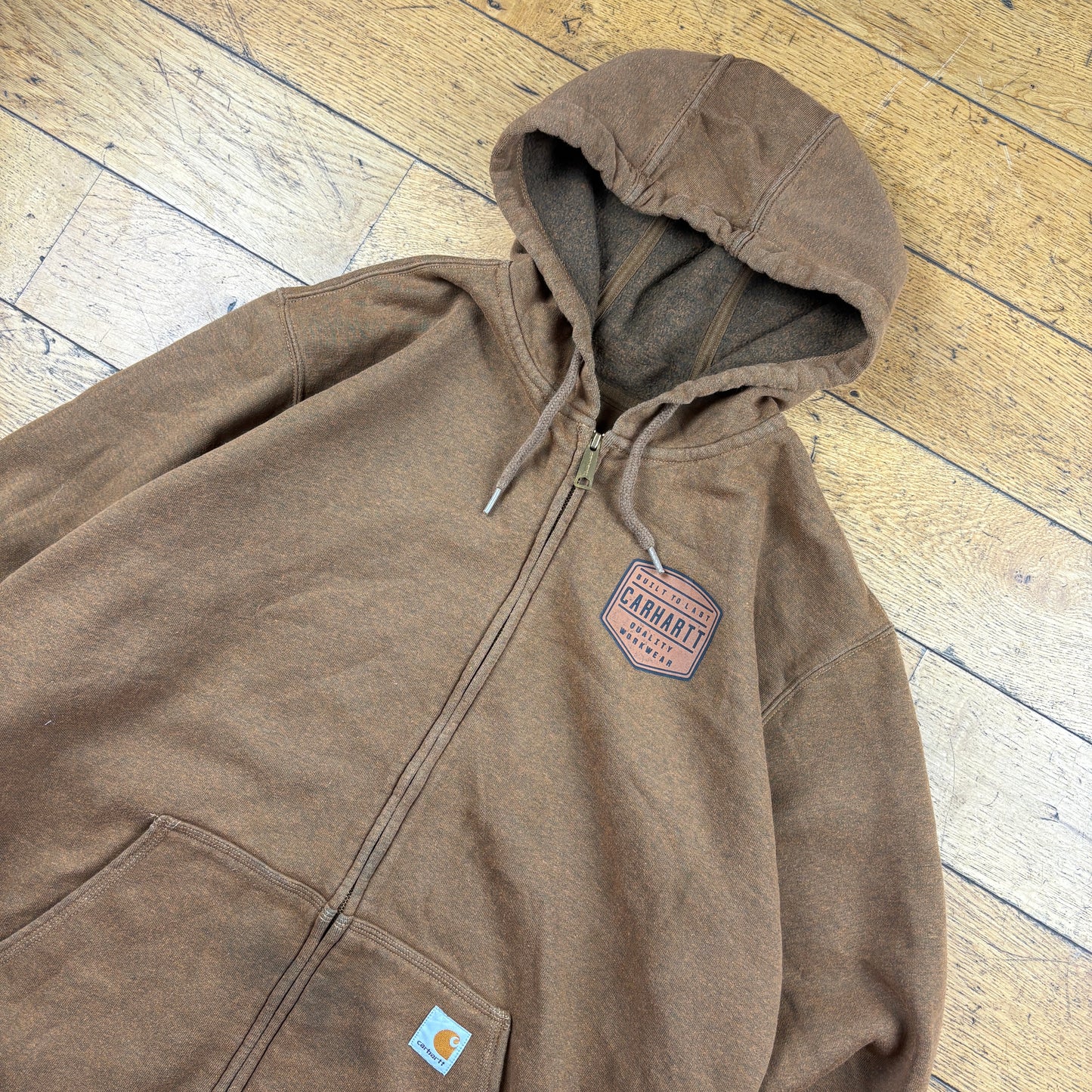 Vintage Carhartt Brown Hoodie Sweatshirt - XL