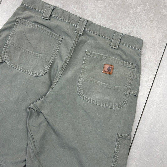 Vintage Carhartt Workwear Baggy Green Khaki Carpenter Shorts - 34