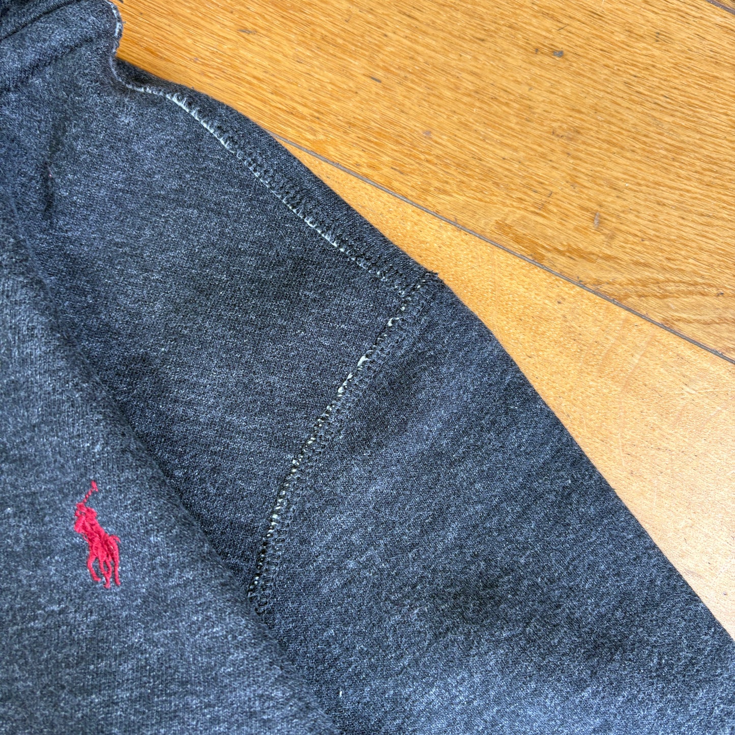 Vintage Ralph Lauren Grey Zip Hoodie Embroidered Sweatshirt - L