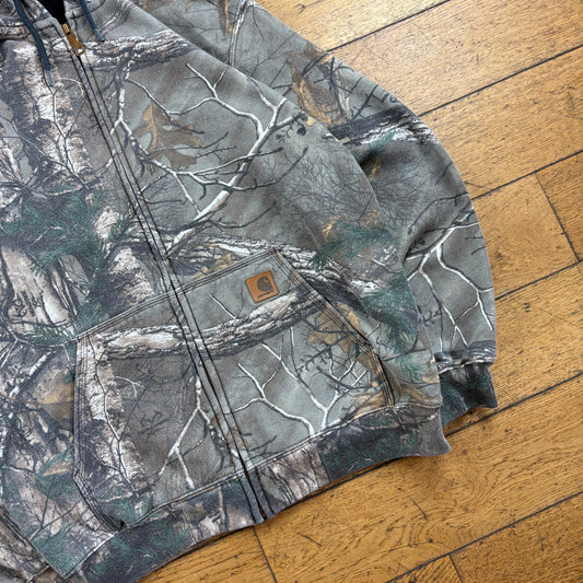Vintage Carhartt Real Tree Camo Khaki Hoodie Sweatshirt - M