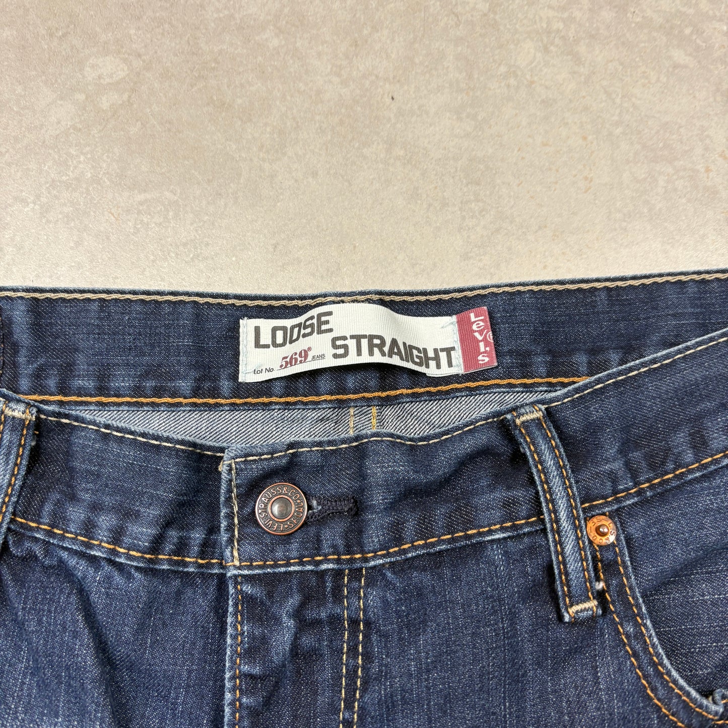 Vintage Levis 569 Blue Baggy Denim Shorts - 36