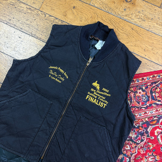 Vintage Black Gilet Vest Workwear Carhartt Style Jacket - M