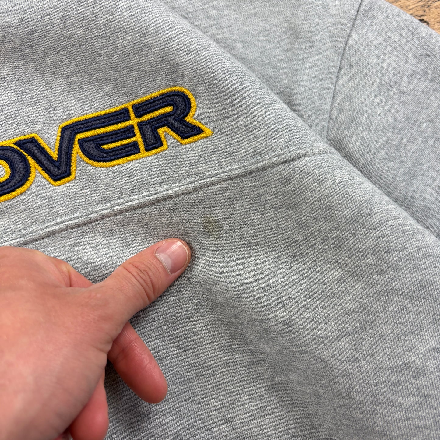 Vintage Crossover Embroidered Grey Hoodie Sweatshirt - M