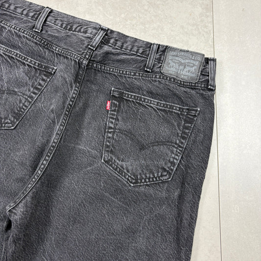 Vintage Levis 469 Black Baggy Denim Shorts - 42
