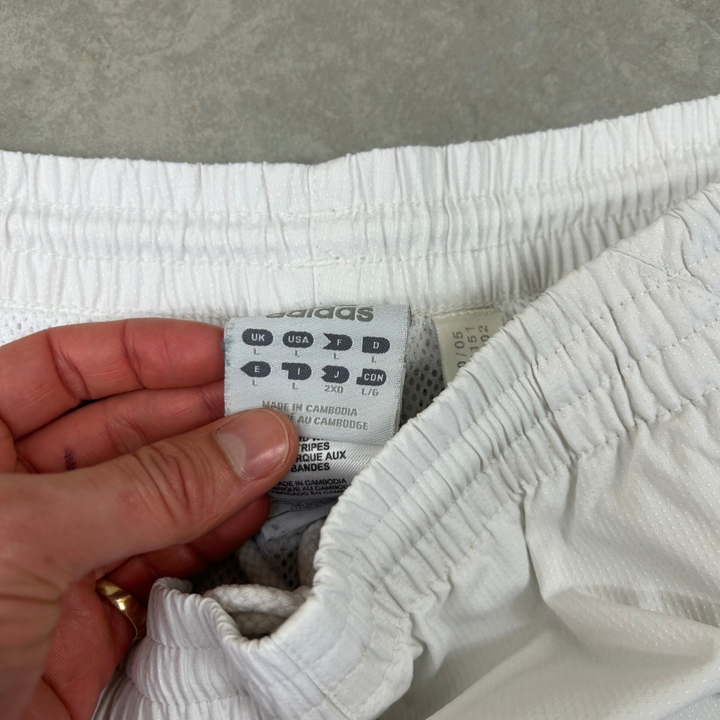 Vintage Adidas White Baggy Tracksuit Sweatpants Track Pants Bottoms - L