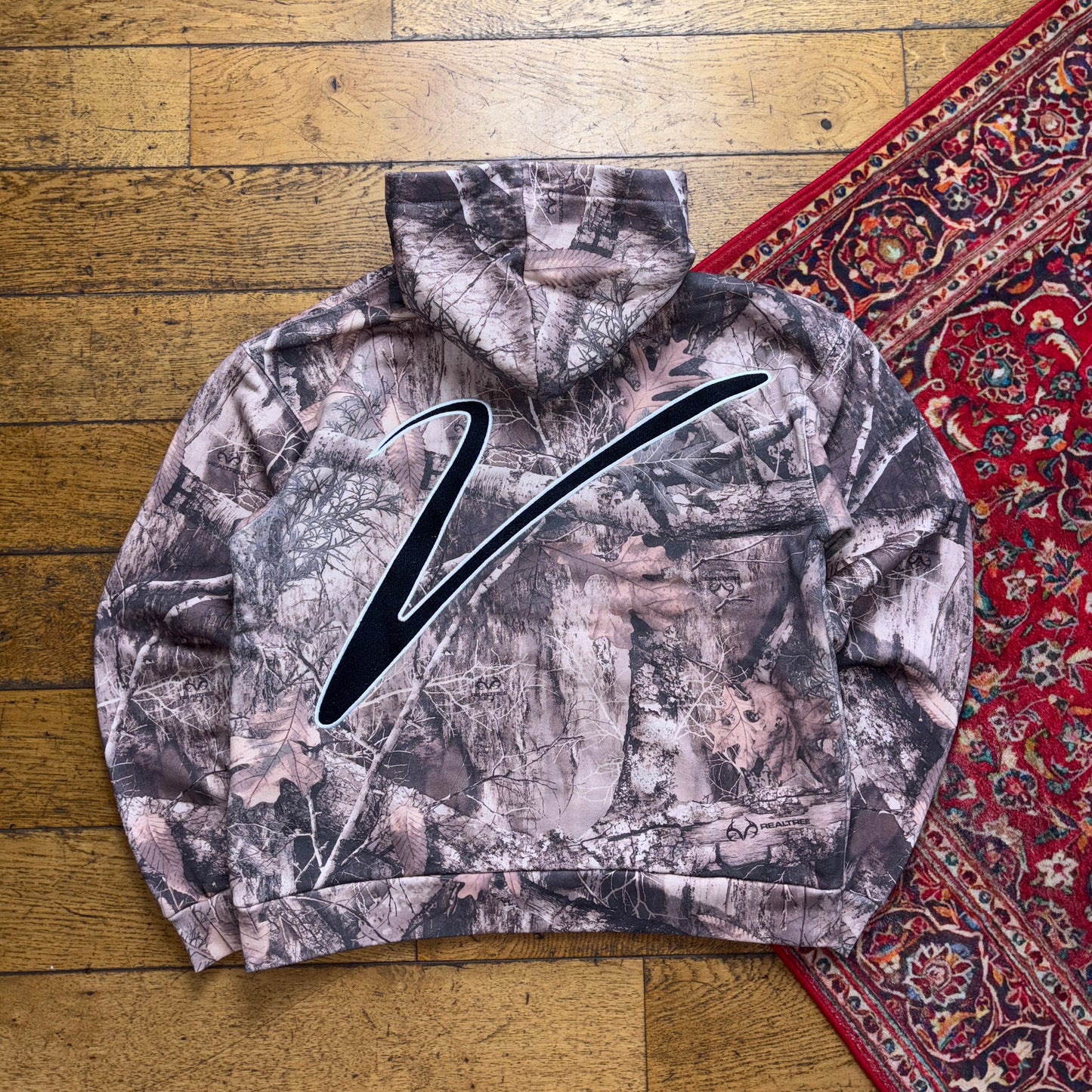 Vintage Realtree Boxy Brown Camo Embroidered Hoodie Sweatshirt - M
