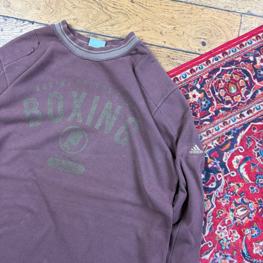 Vintage Adidas Brown Boxing Long Sleeve T-Shirt - M