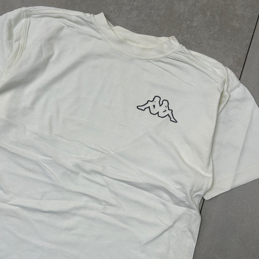 Vintage Kappa Cream White Graphic T-Shirt - M