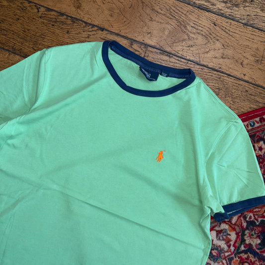 Vintage Ralph Lauren Green Ringer Embroidered T-Shirt - XS