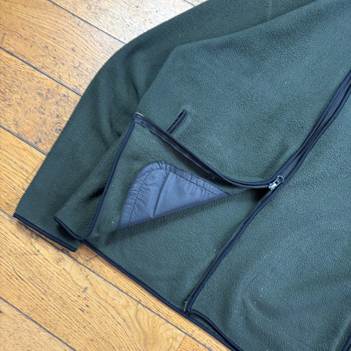 Vintage Energie Skate Green Zip Fleece Hoodie Sweatshirt - L