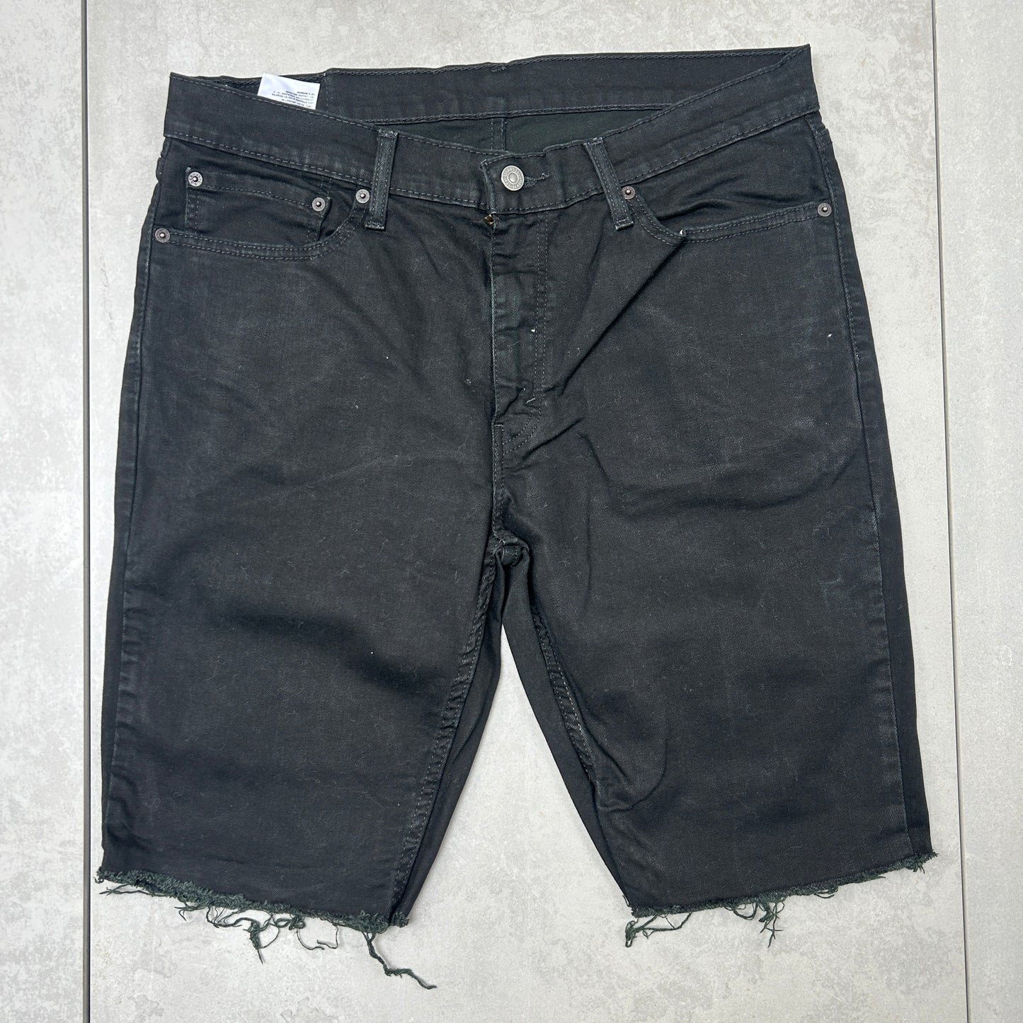 Vintage Levis 511 Slim Black Denim Shorts - 36