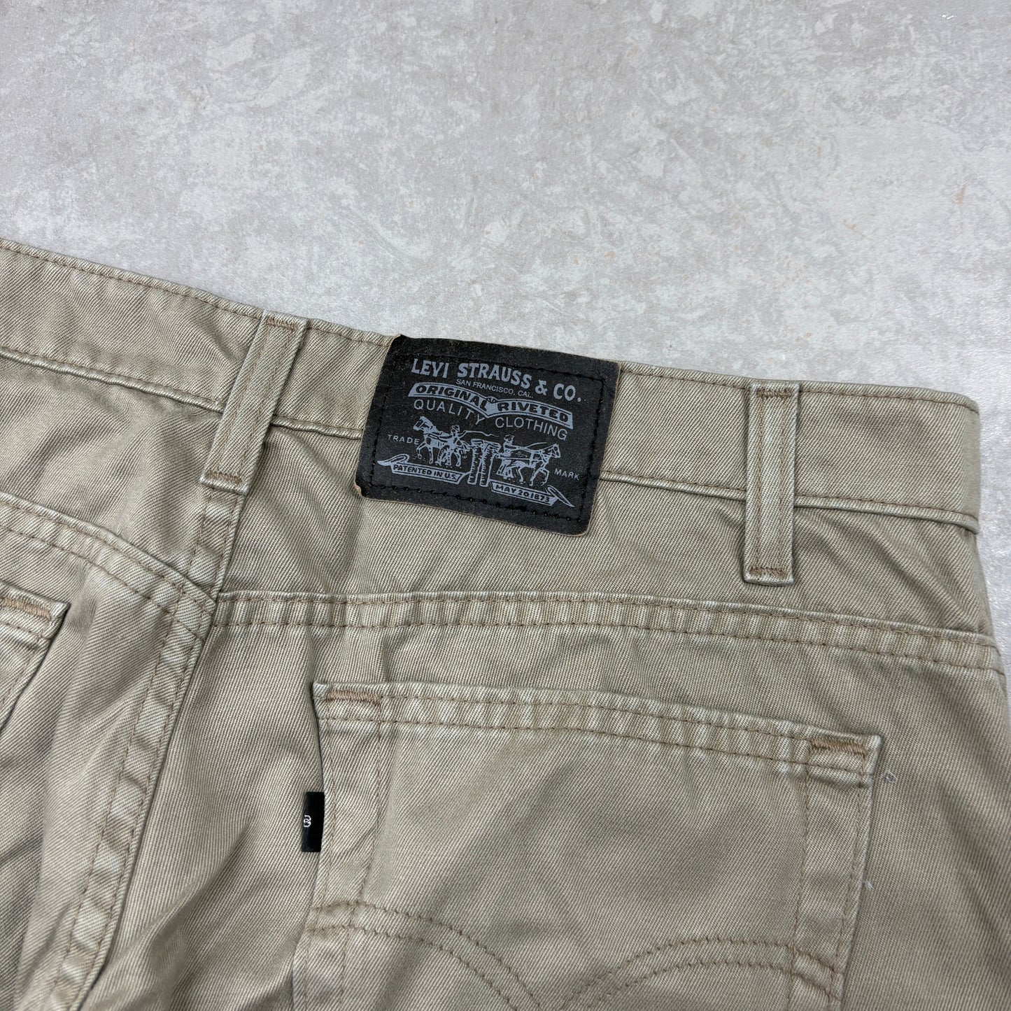 Vintage Levis Baggy Cream Chinos Trousers Jeans - 34